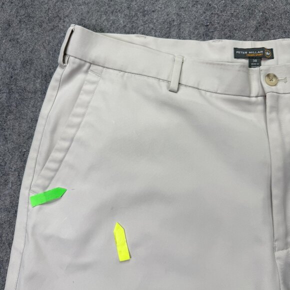 Peter Millar Salem Performance Golf Shorts Men 38 Beige 9" Crown Sport b098 - Picture 2 of 16